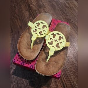 NIB Tory Burch Miller Cloud Soft Patent leather And Cork Sandal